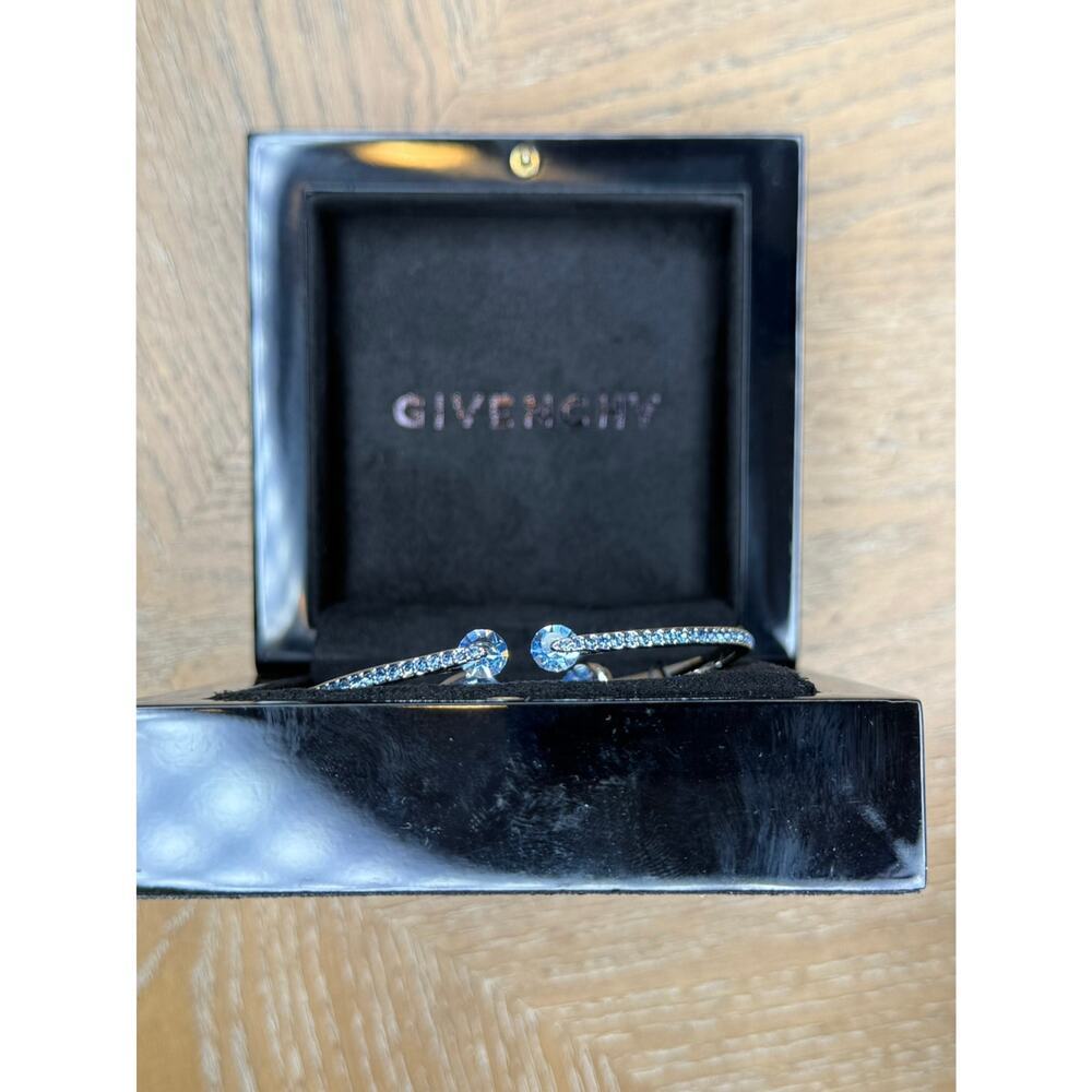 Givenchy Blue Crystal Bracelet & Earrings Set Silver Tone Designer Jewelry Gift - Picture 5 of 5